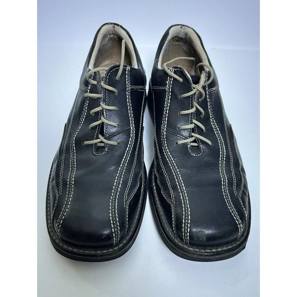 Bass Shoes Mens 11 M Casual Oxford Flats Comfort Black Leather Lace Up Low Top